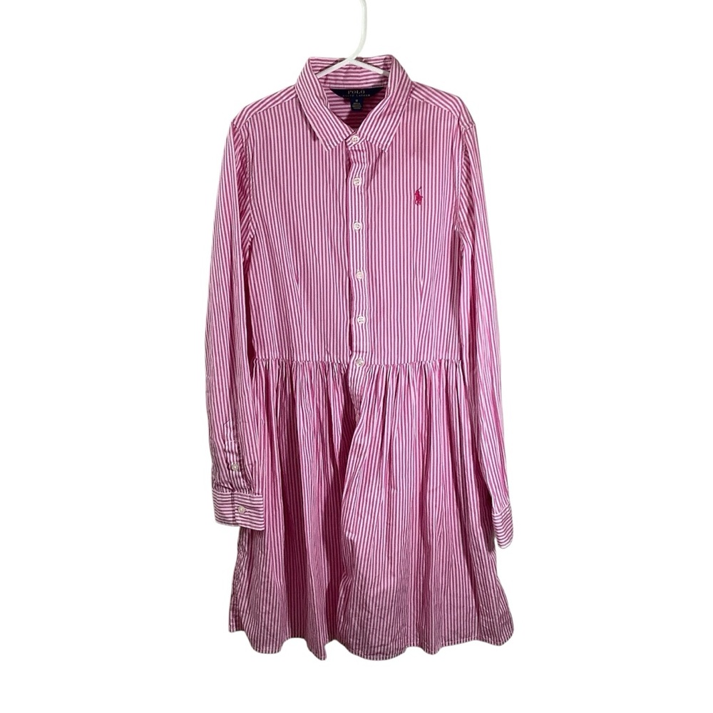 Polo By Ralph Lauren Kids Dress in Pink and White Stripes